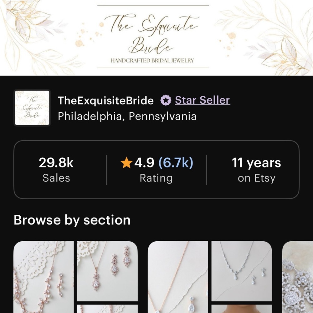 Crystal Chandelier Earrings in Yellow Gold by The Exquisite Bride, New in Box - Picture 7 of 7